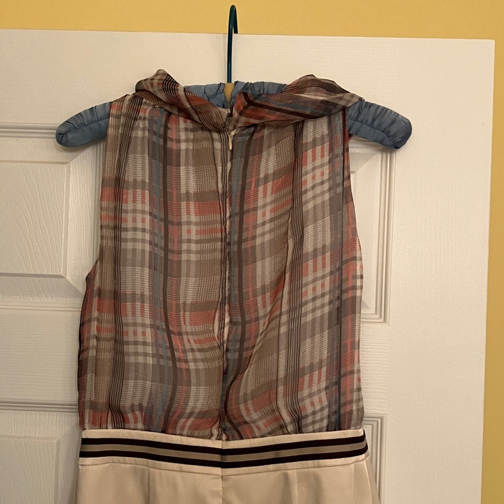 Plaid and Cream Sleeveless Dress by CHLOE sz 4 - Picture 3 of 7